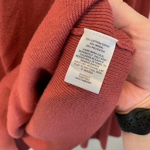 Peach Halogen Petite Small Crew Neck Pull Over Sweater Bell Sleeves - Picture 5 of 9